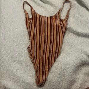 red orange striped women’s southwest bodysuit xs